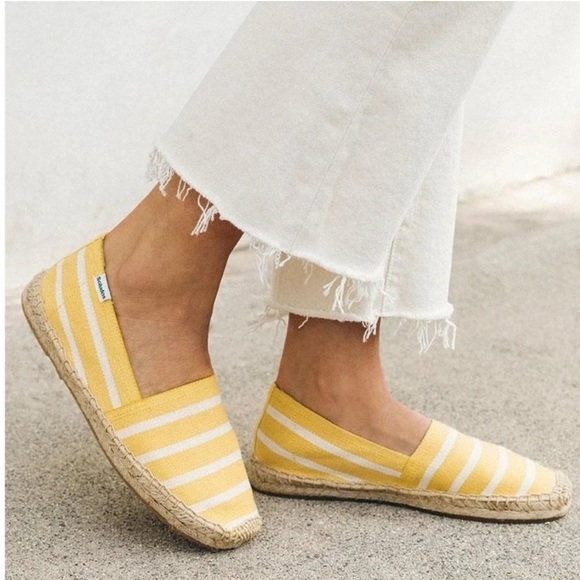 Soludos Shoes - New Soludos Dali Striped Espadrilles in Yellow Size 7.5